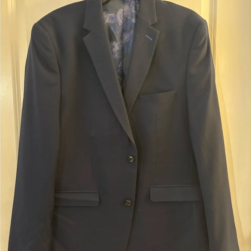 Men's Soul of London Classic Navy Blazer - Modern Single-Breasted Jacket 48R NWT